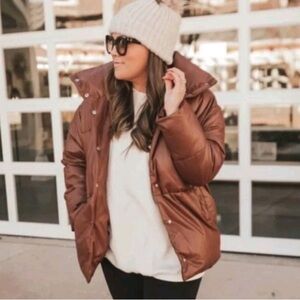 Brown Puffer Jacket by Avec Les Filles